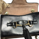 Gucci Black Leather Small Emily Chain Shoulder Bag