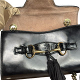 Gucci Black Leather Small Emily Chain Shoulder Bag