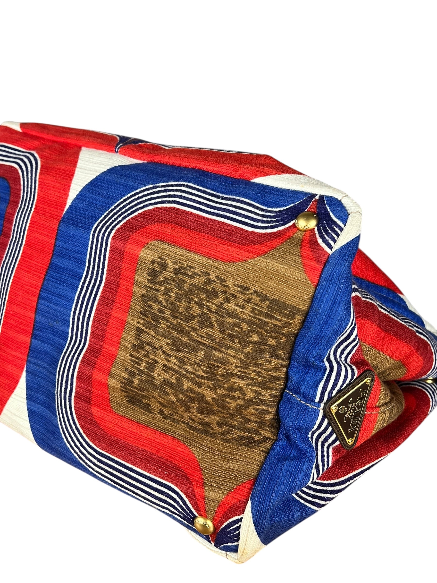 Prada Cabas Printed Canapa Tote