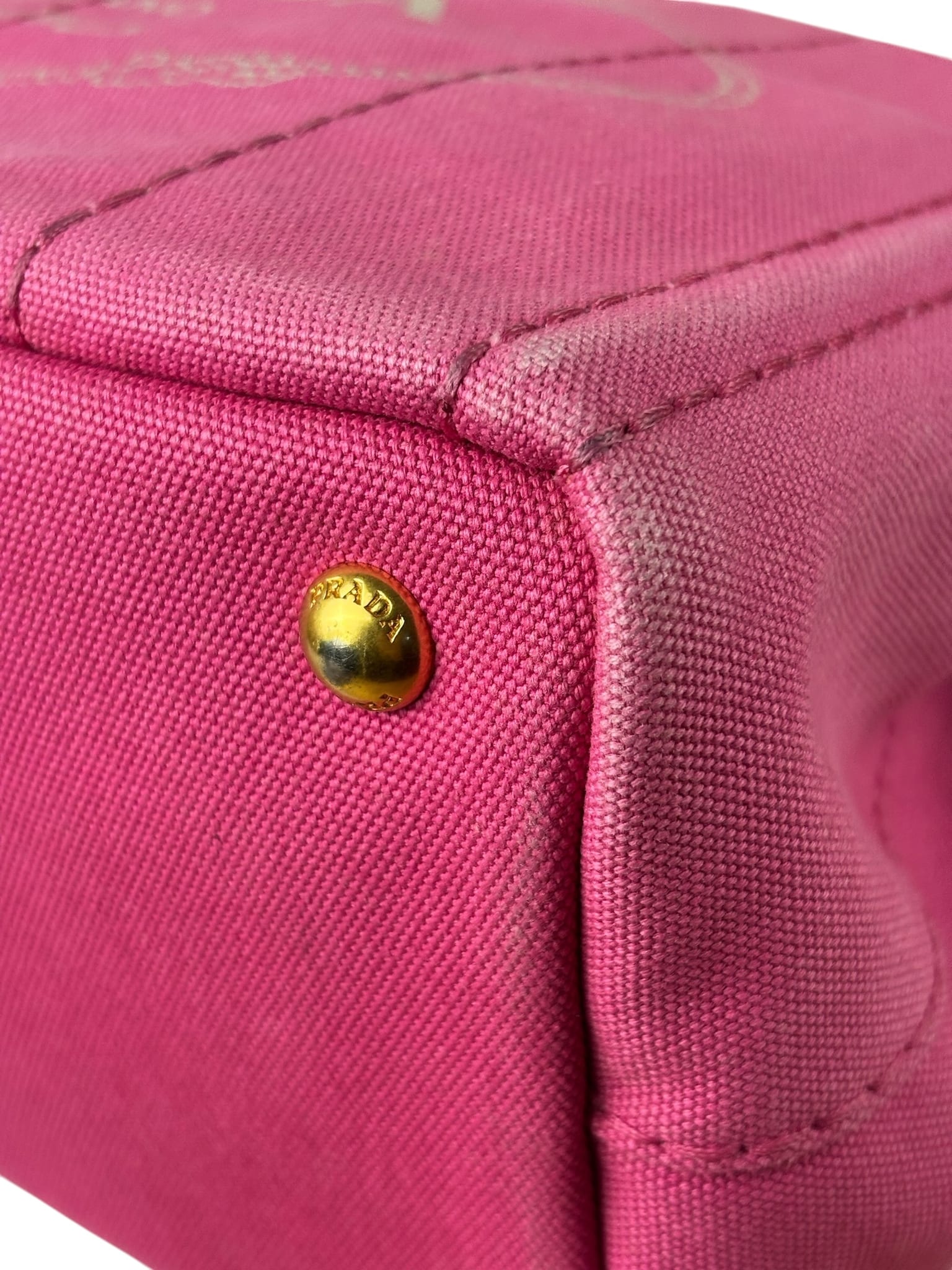 Prada Pink M Canapa Canvas Tote