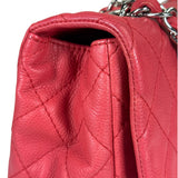 Chanel Red Quilted Caviar Leather Flap Bag 2008