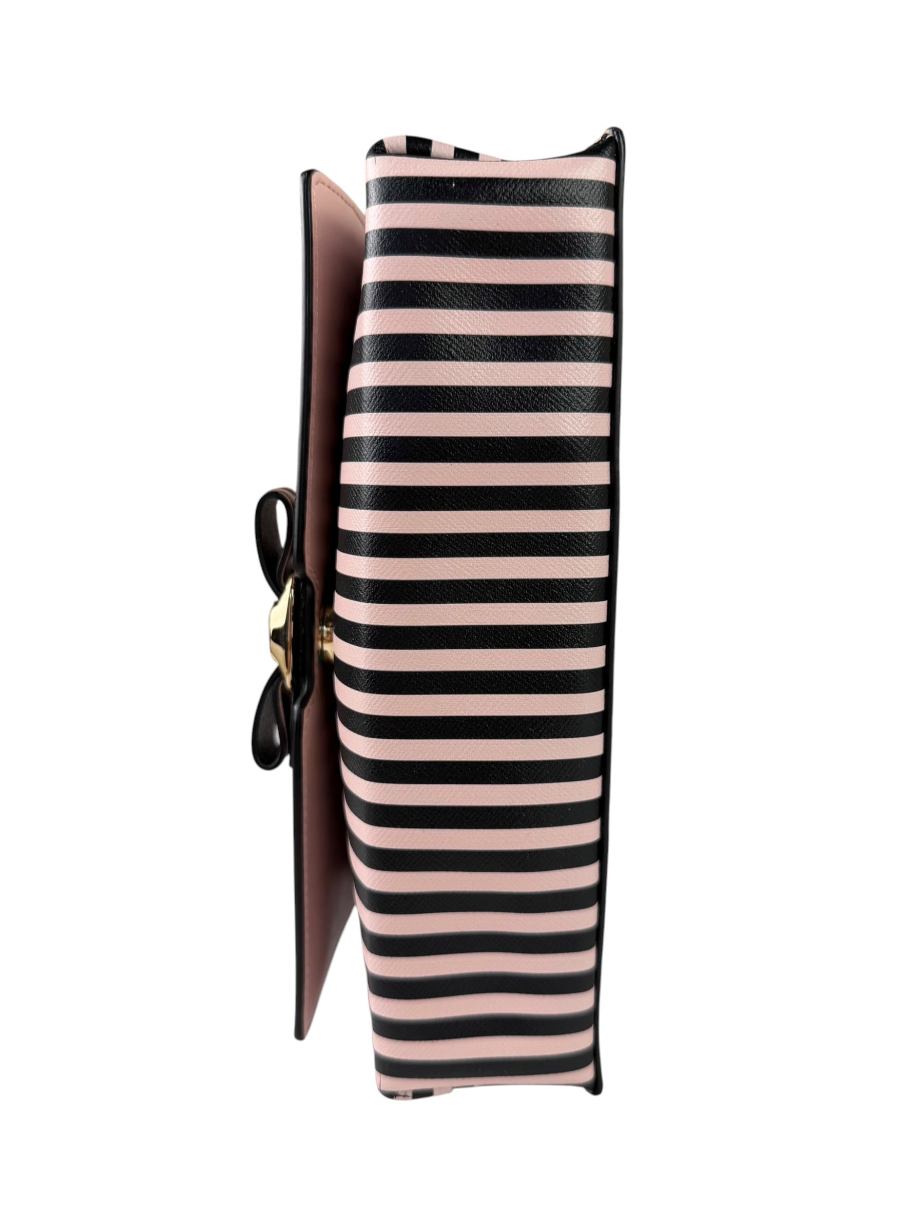 Salvatore Ferragamo Pink/Black Striped Crossbody Bag