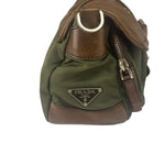 Prada Vintage Green Nylon/Leather Crossbody Bag