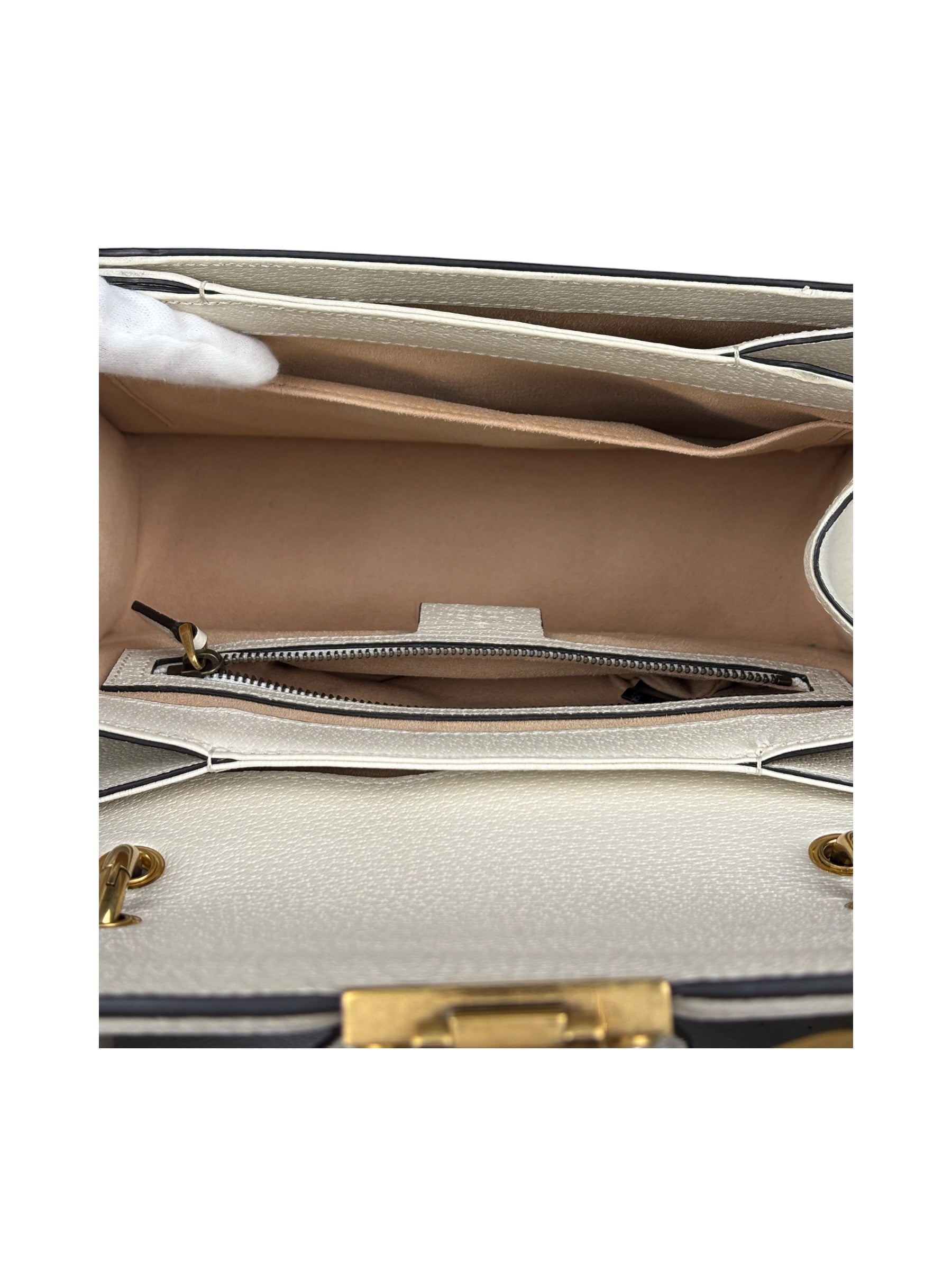 Gucci Leather Queen Margaret Small GG Top Handle Two-Way Bag