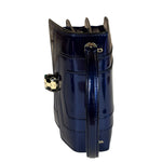 Bvlgari Shiny Blue Patent Leather Serpenti Forever Two-Way Bag