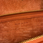 Celine Auburn Orange Leather Mini Belt Top Handle Bag