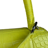 Balenciaga Small Yellow Croc Hourglass 2Way