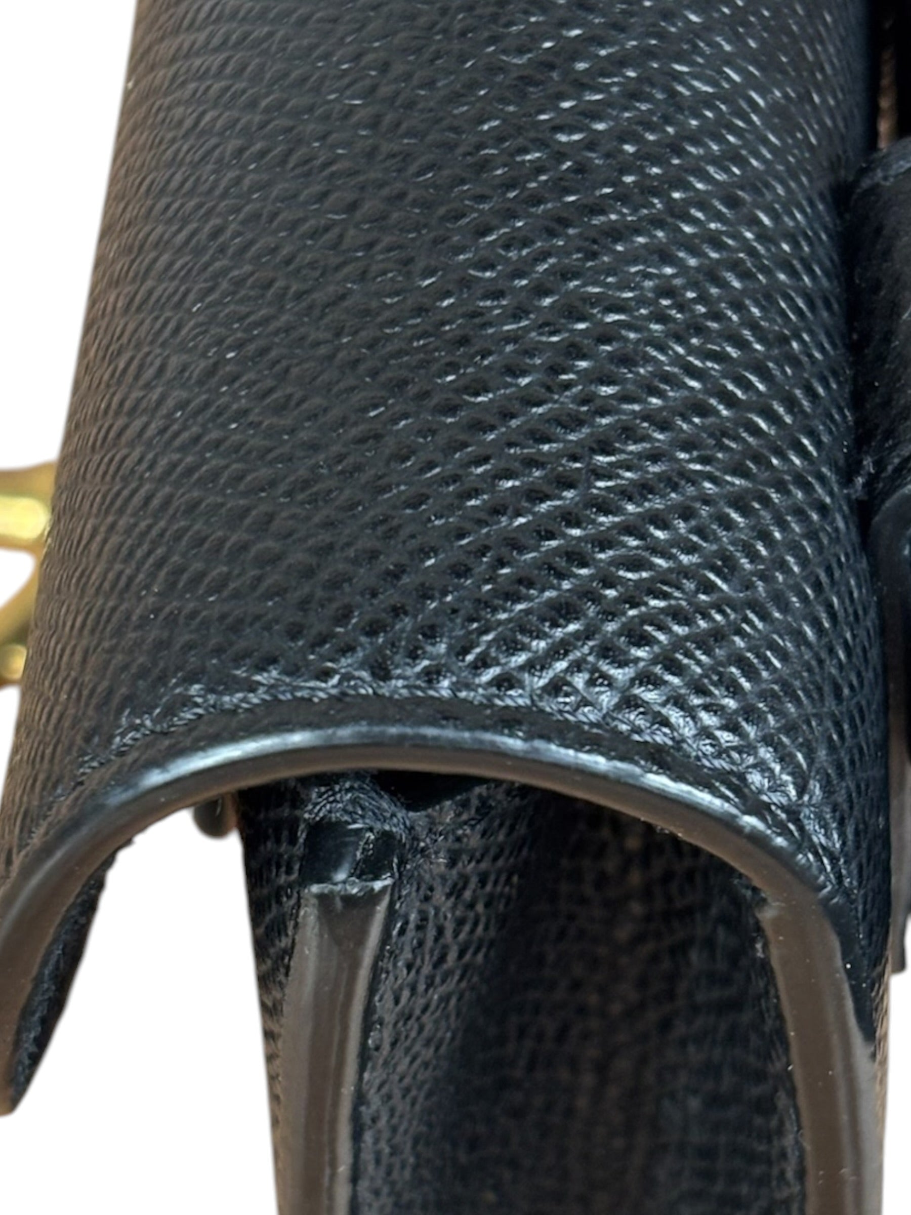 Christian Dior Black Grained Leather Saddle Belt Bag