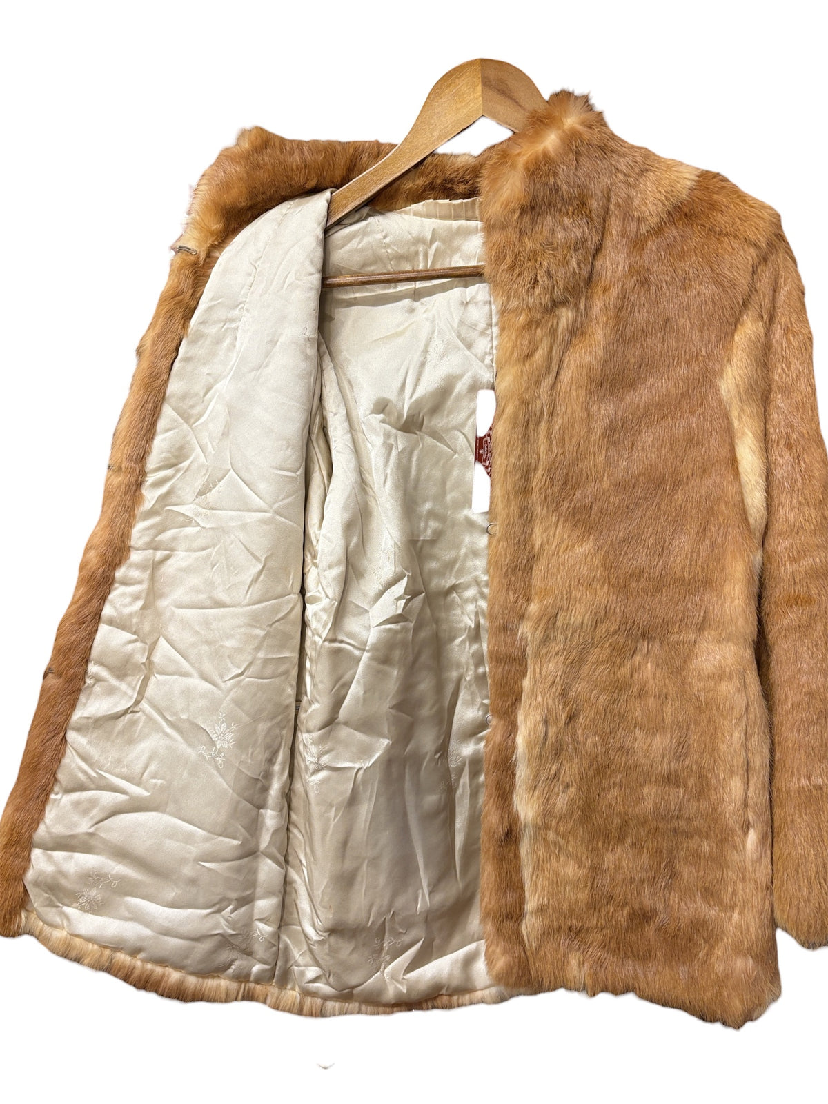 Vintage Golden Brown Rabbit Fur Coat