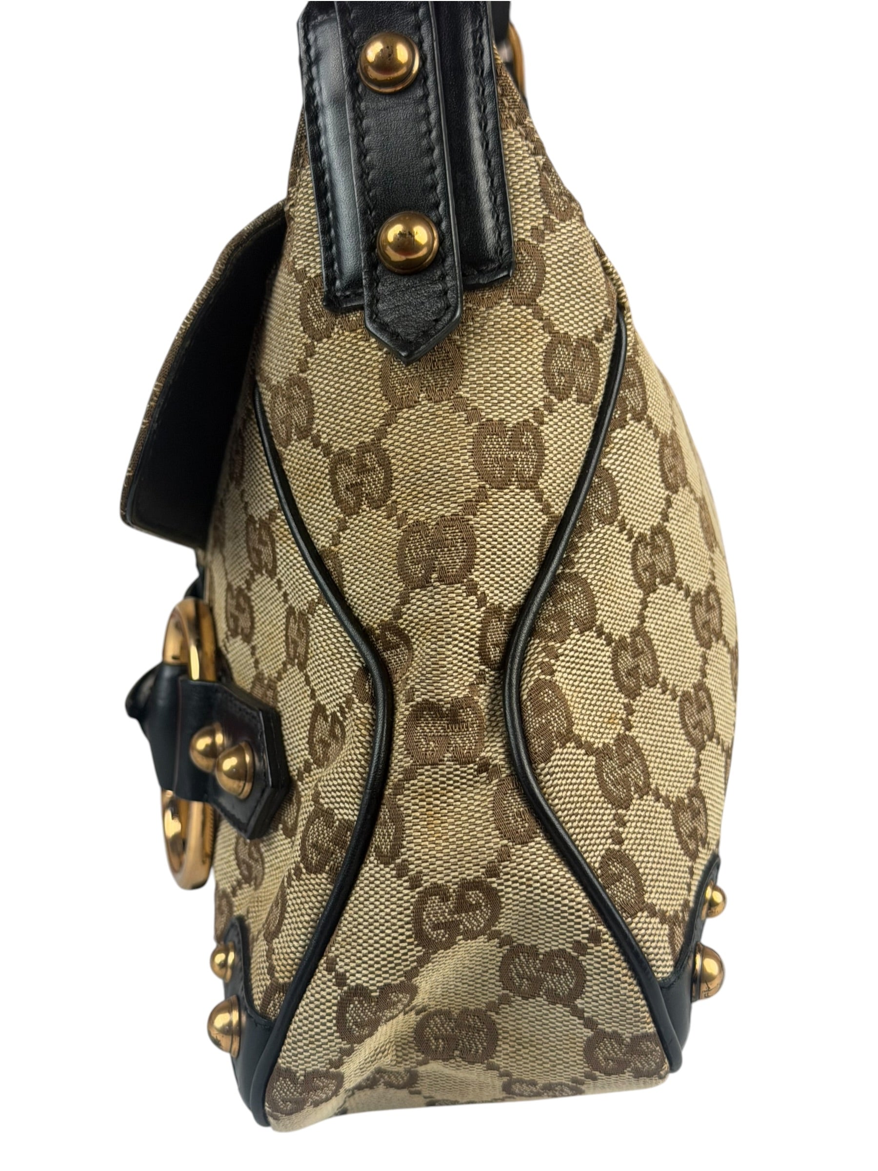 Gucci GG Canvas Web Horsebit Shoulder Bag