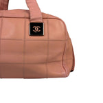 Chanel Pink Caviar Leather Chocolate Bar Bowler Bag 2003