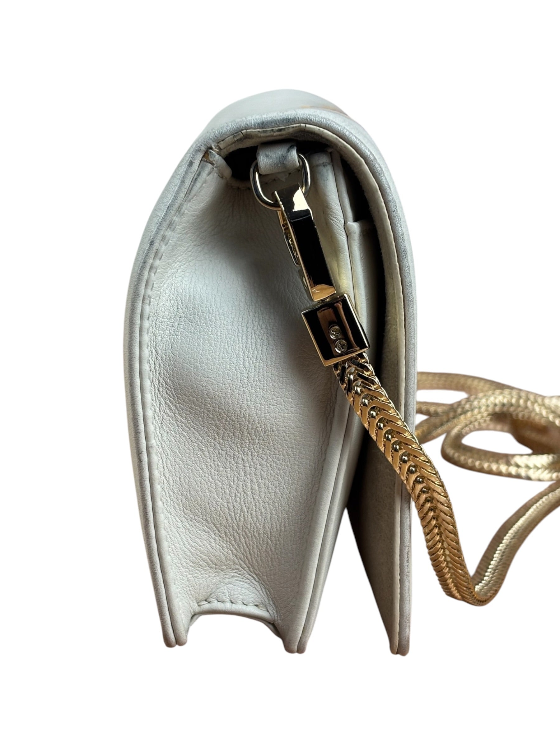 Christian Dior White Leather Amour Chain Wallet Replacement Chain