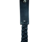 Gucci Black Braided Leather Horsebit Bracelet