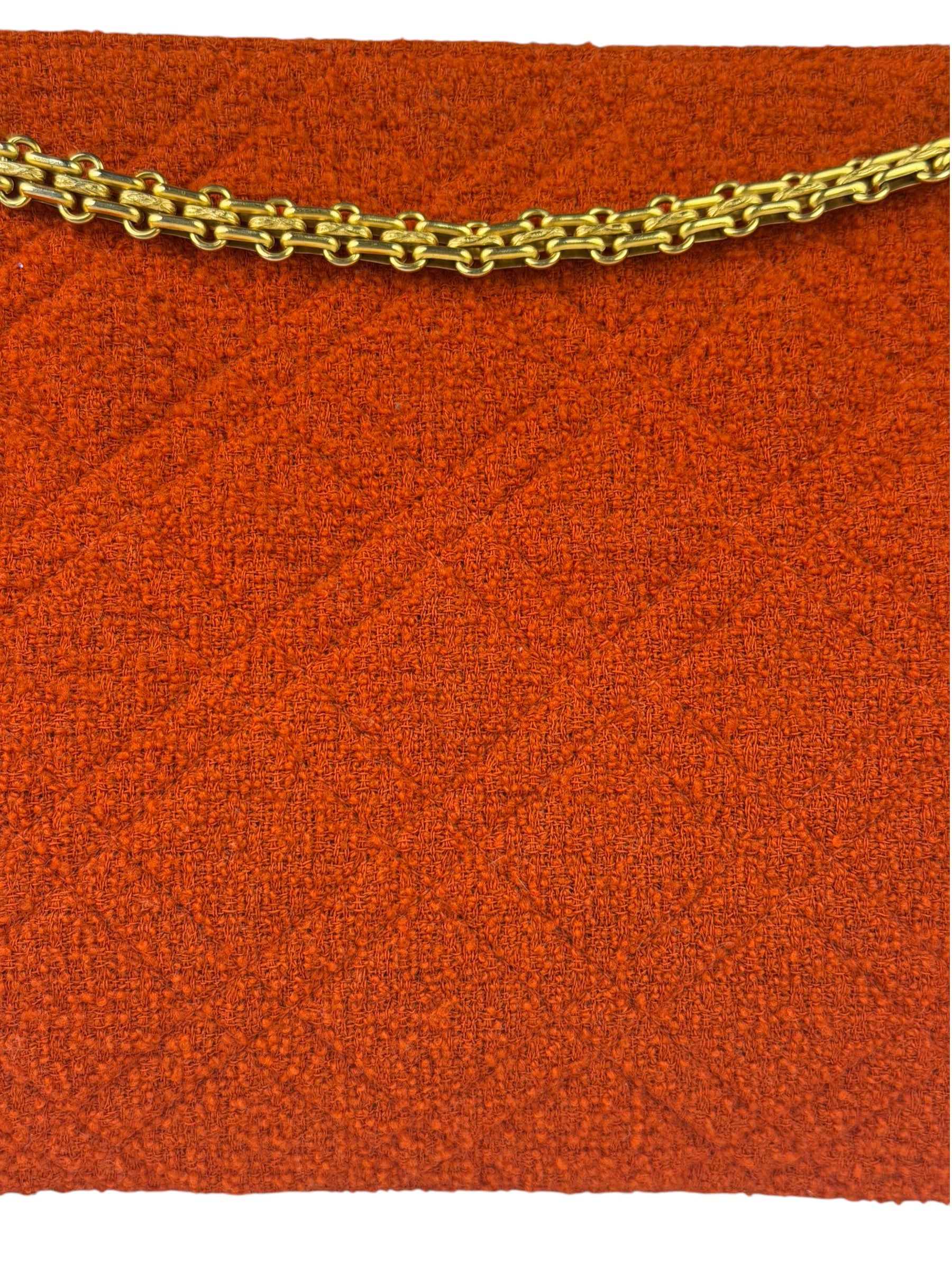 Chanel Vintage Red Quilted Tweed Shoulder Bag 1994