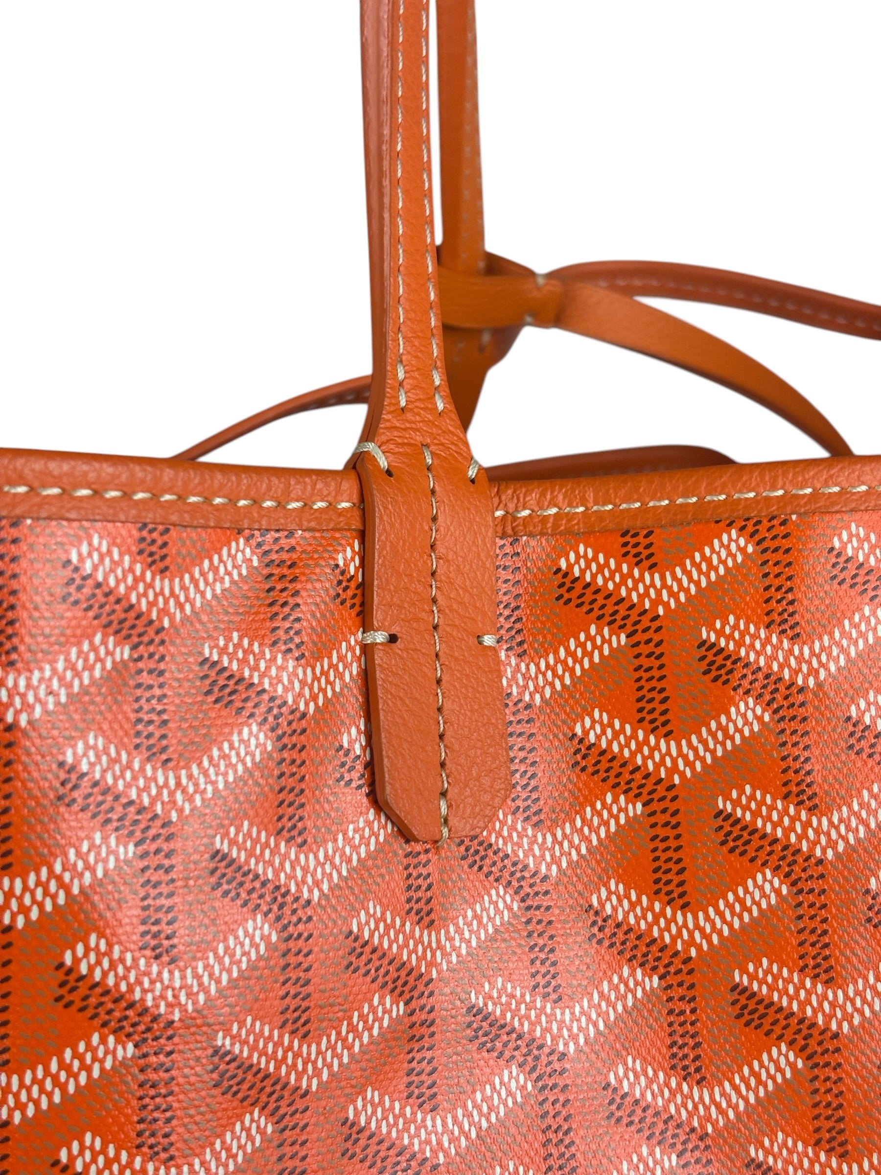 Goyard Saint Louis Orange Leather Tote Bag