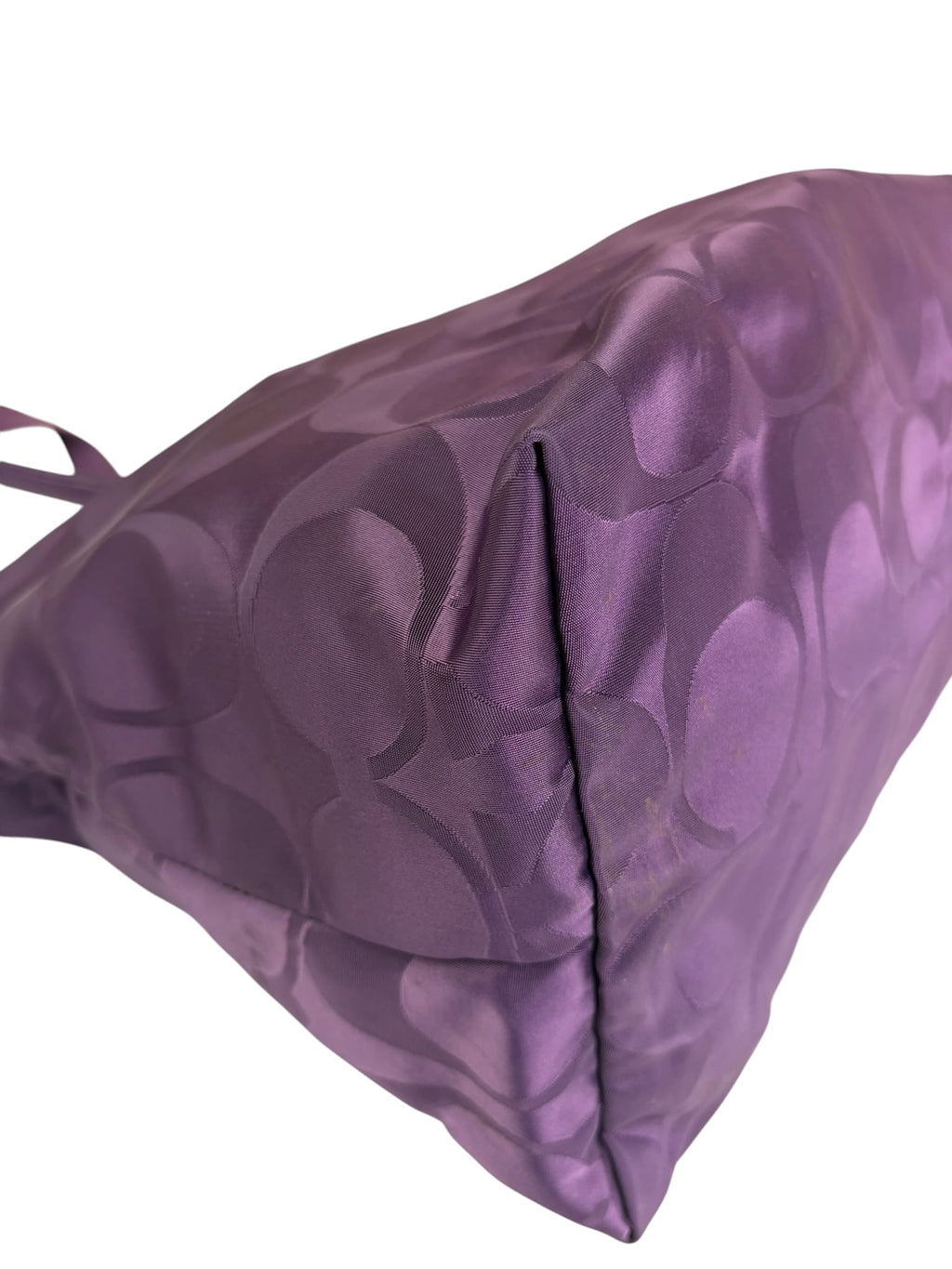 Coach Purple Nylon/Leather Trim Gateway Packable Weekender Tote