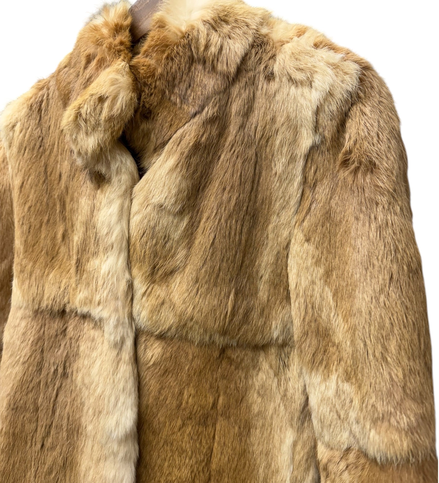 Vintage Light Brown Nice Claup Co.Ltd Rabbit Fur Coat
