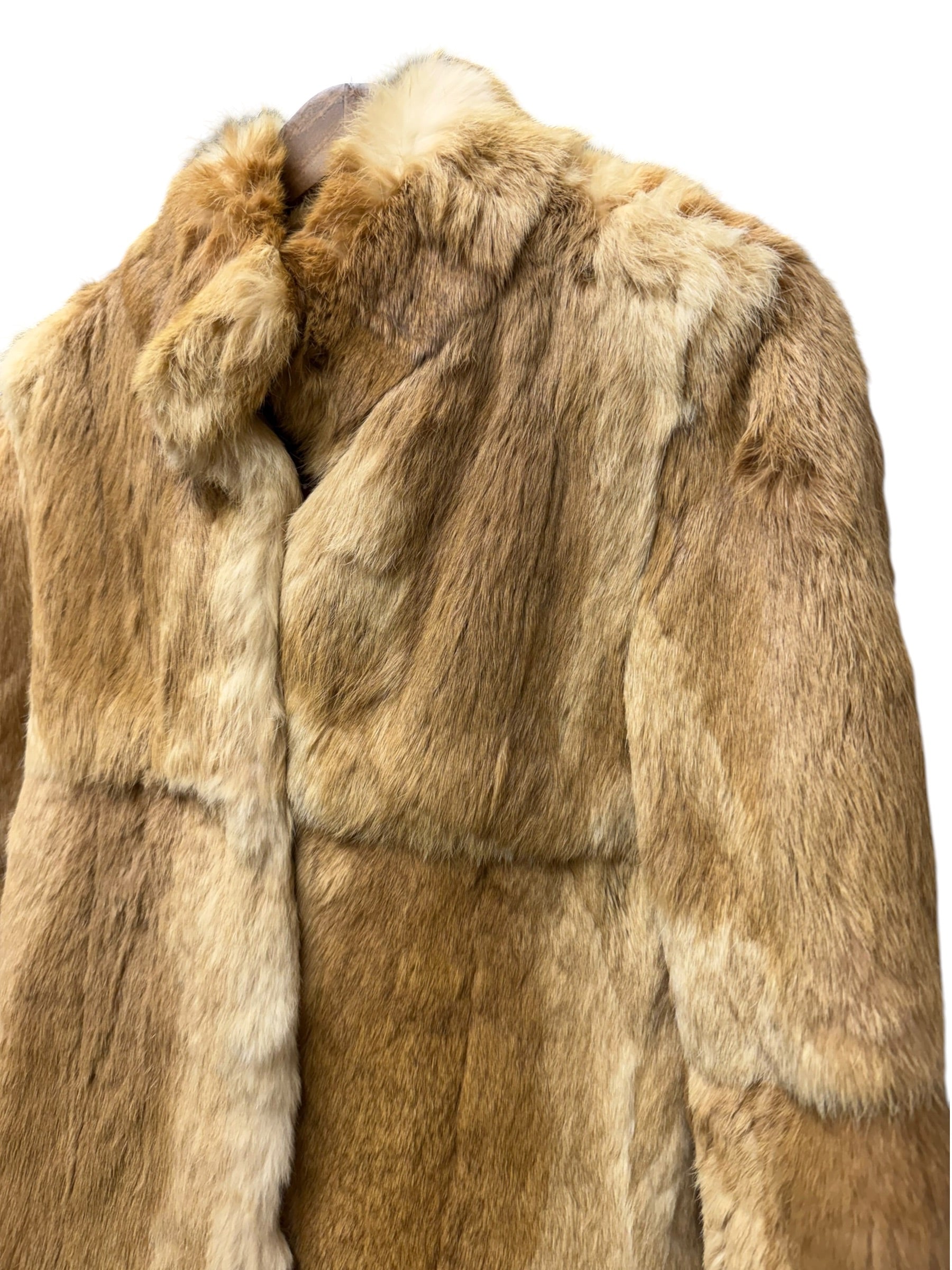 Vintage Light Brown Nice Claup Co.Ltd Rabbit Fur Coat