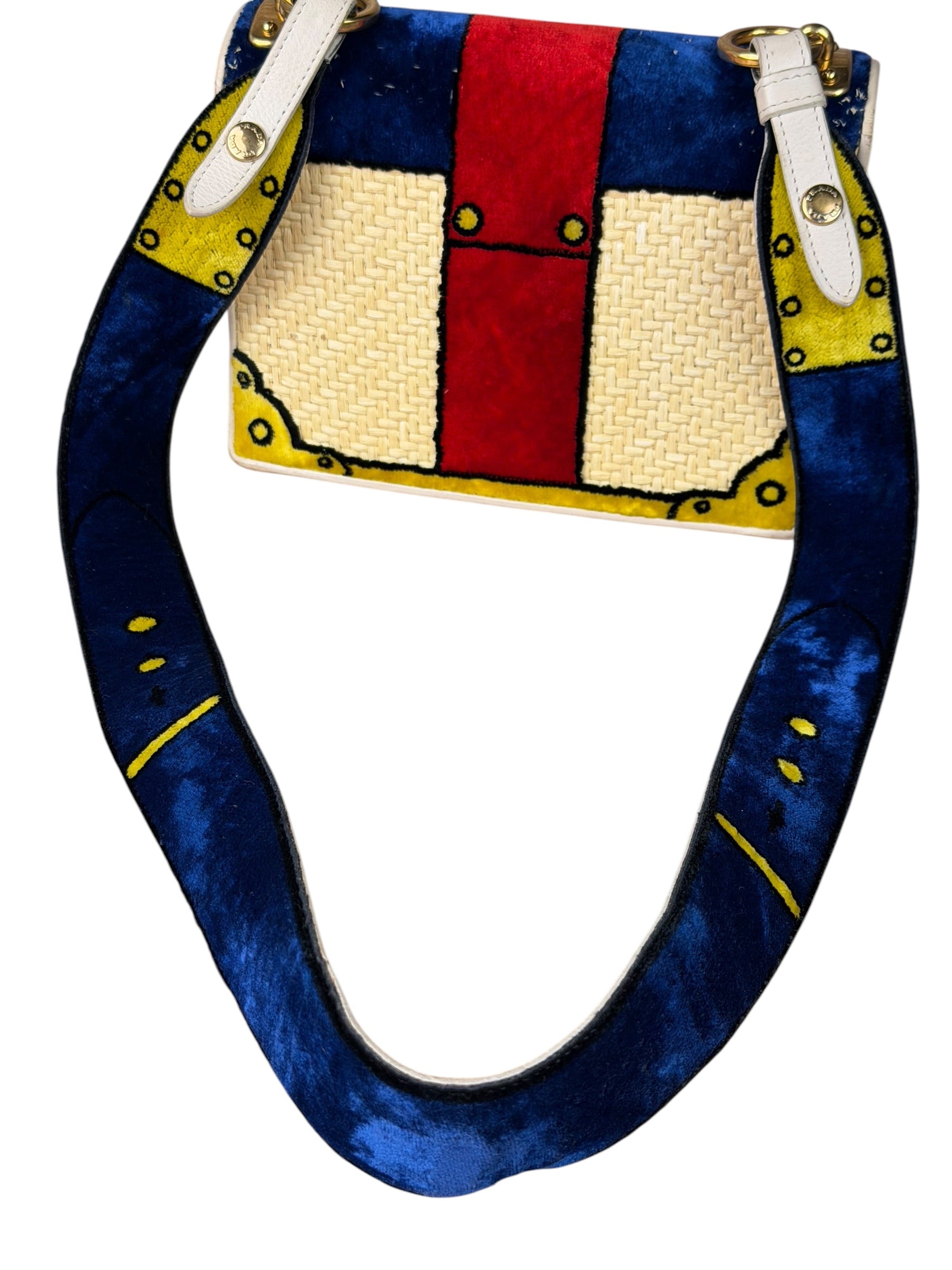 Prada Multicolor Velvet/Leather Trim Trompe L'oeil Cahier Crossbody Bag