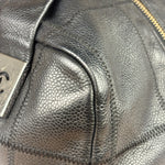 Chanel Black Quilted Leather Chocolate Bar Bowling Handbag