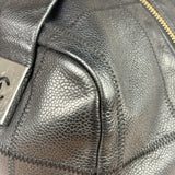 Chanel Black Quilted Leather Chocolate Bar Bowling Handbag