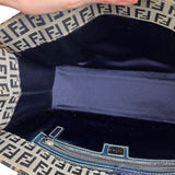Fendi FF Buckle Navy Zucca Tote Handbag