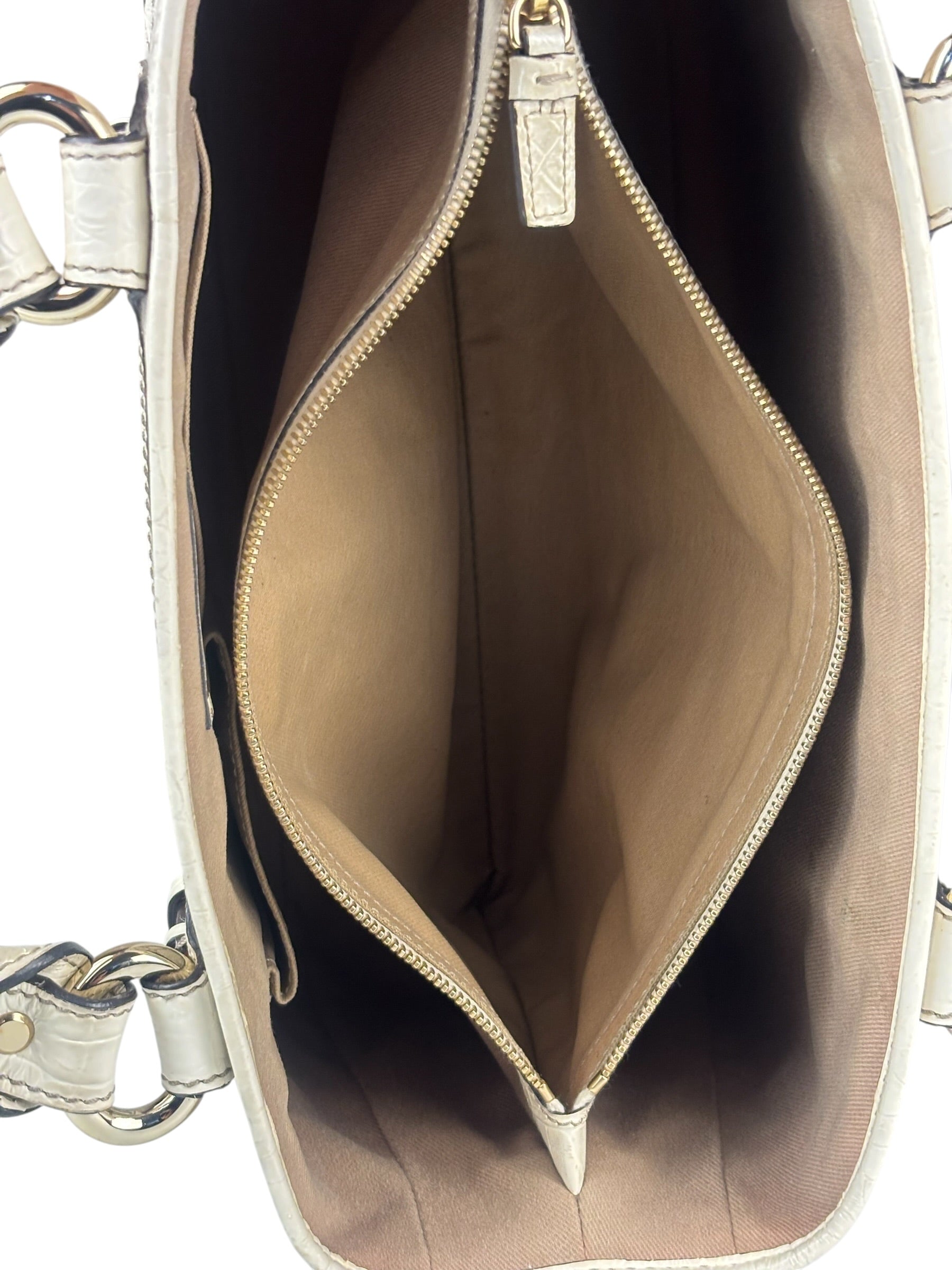 Celine Beige Leather Trim Macadam Boogie Tote