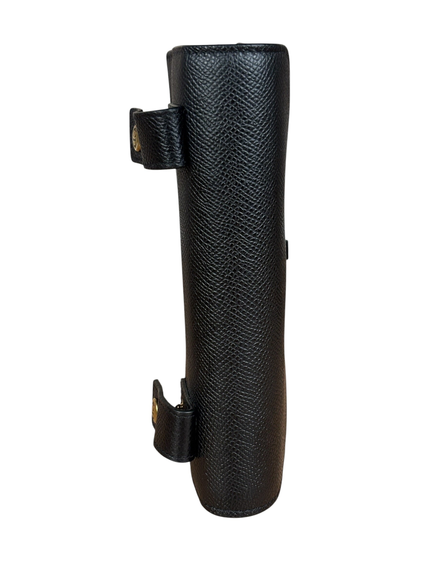 Christian Dior Black Grained Leather Saddle Belt Bag