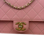 Chanel Pink Quilted Leather Pearl Chain Flap Bag 2019
