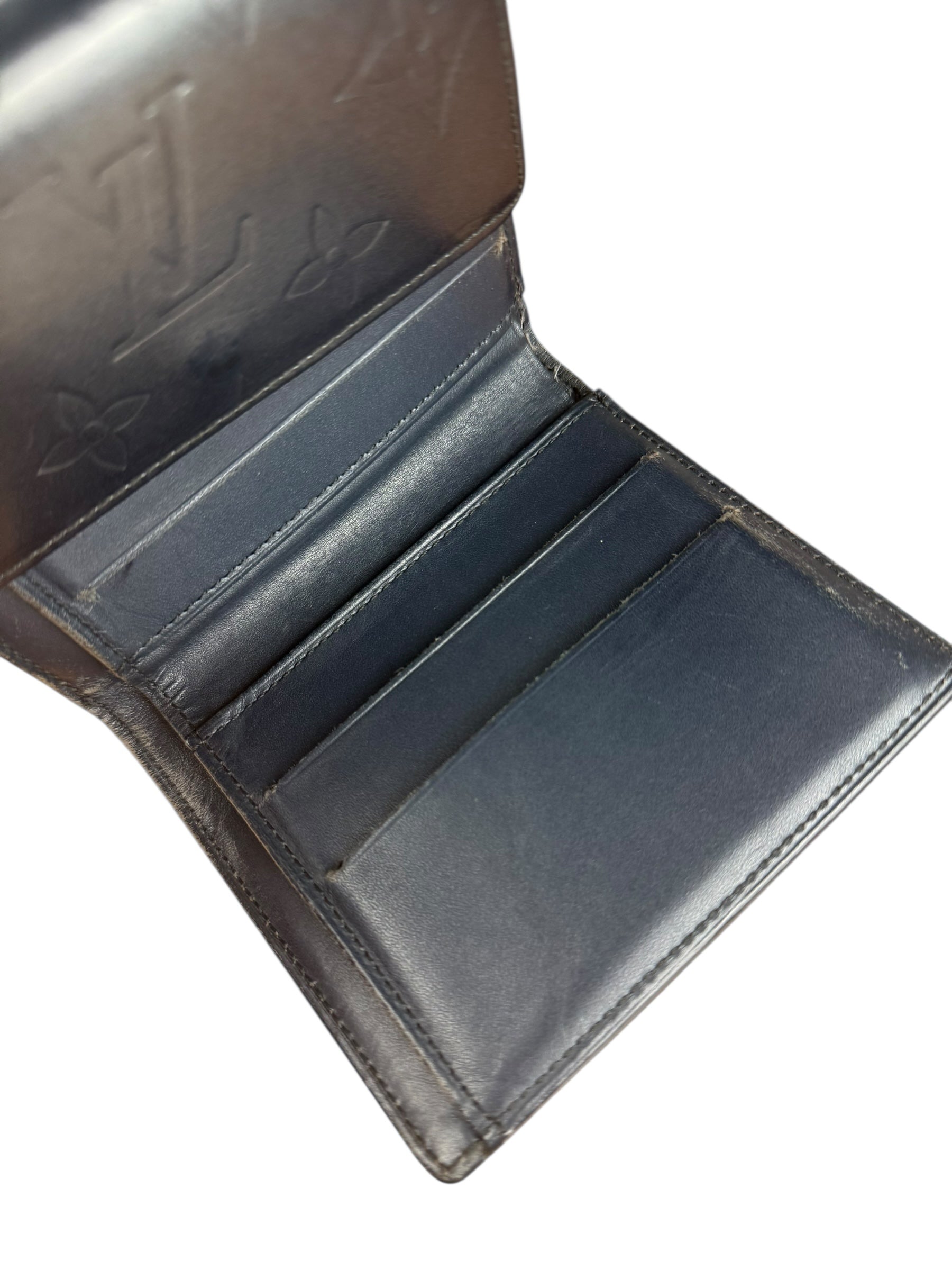 Louis Vuitton Vintage Dark Grey Matte Vernis Wallet