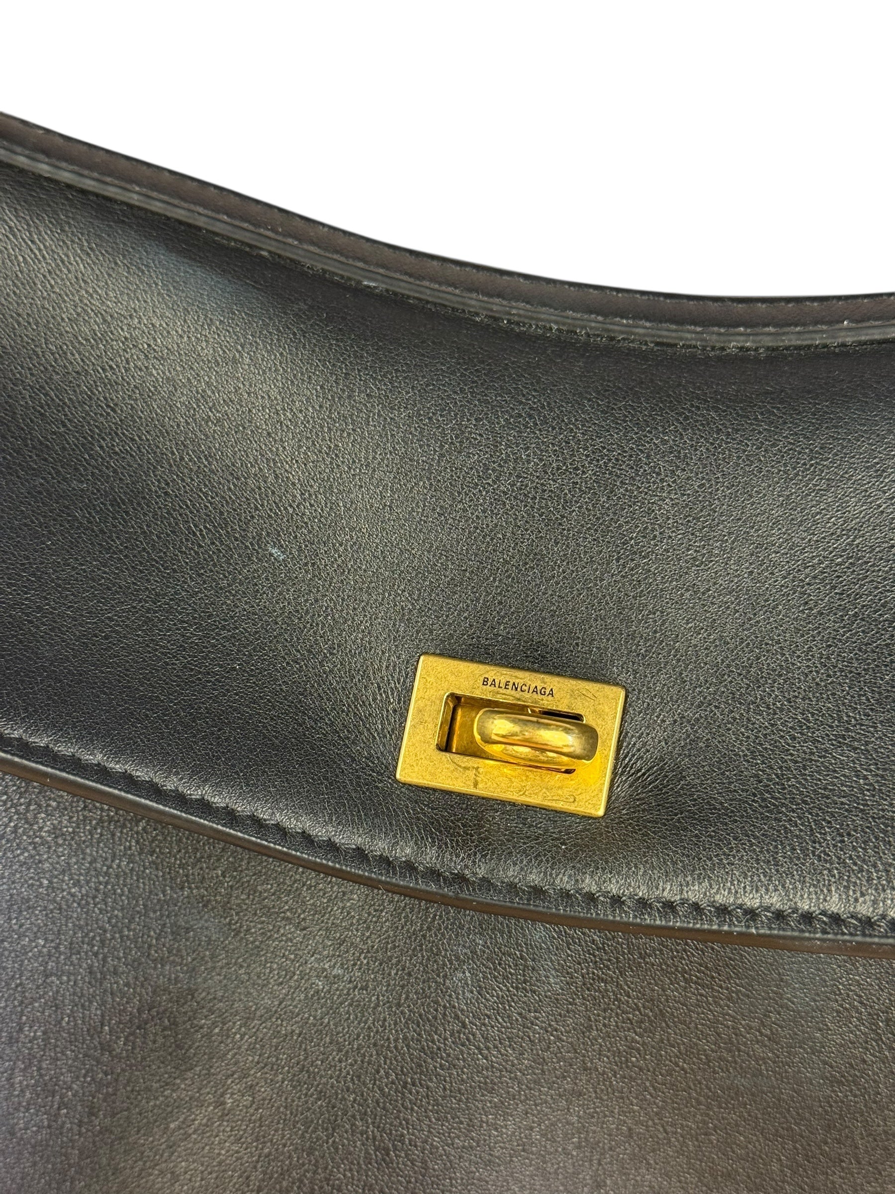 Balenciaga Medium Rodeo Leather 2Way Handbag Black