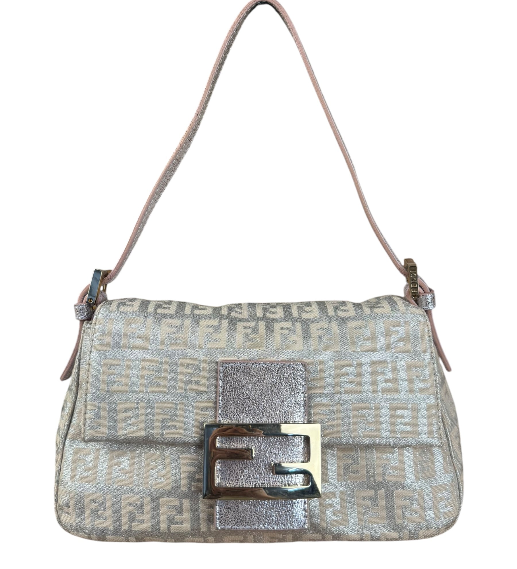 Fendi Vintage Metallic Jacquard Mini Baguette