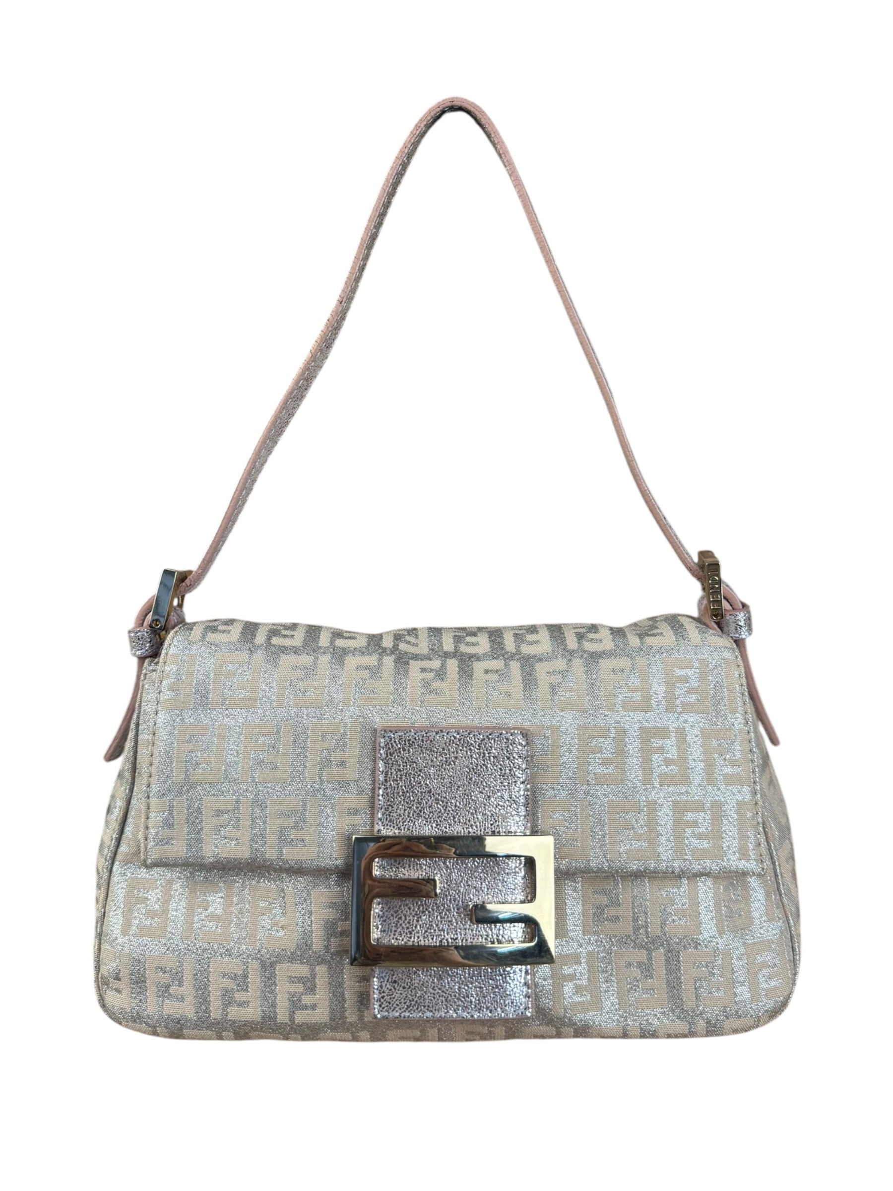 Fendi Vintage Metallic Jacquard Mini Baguette
