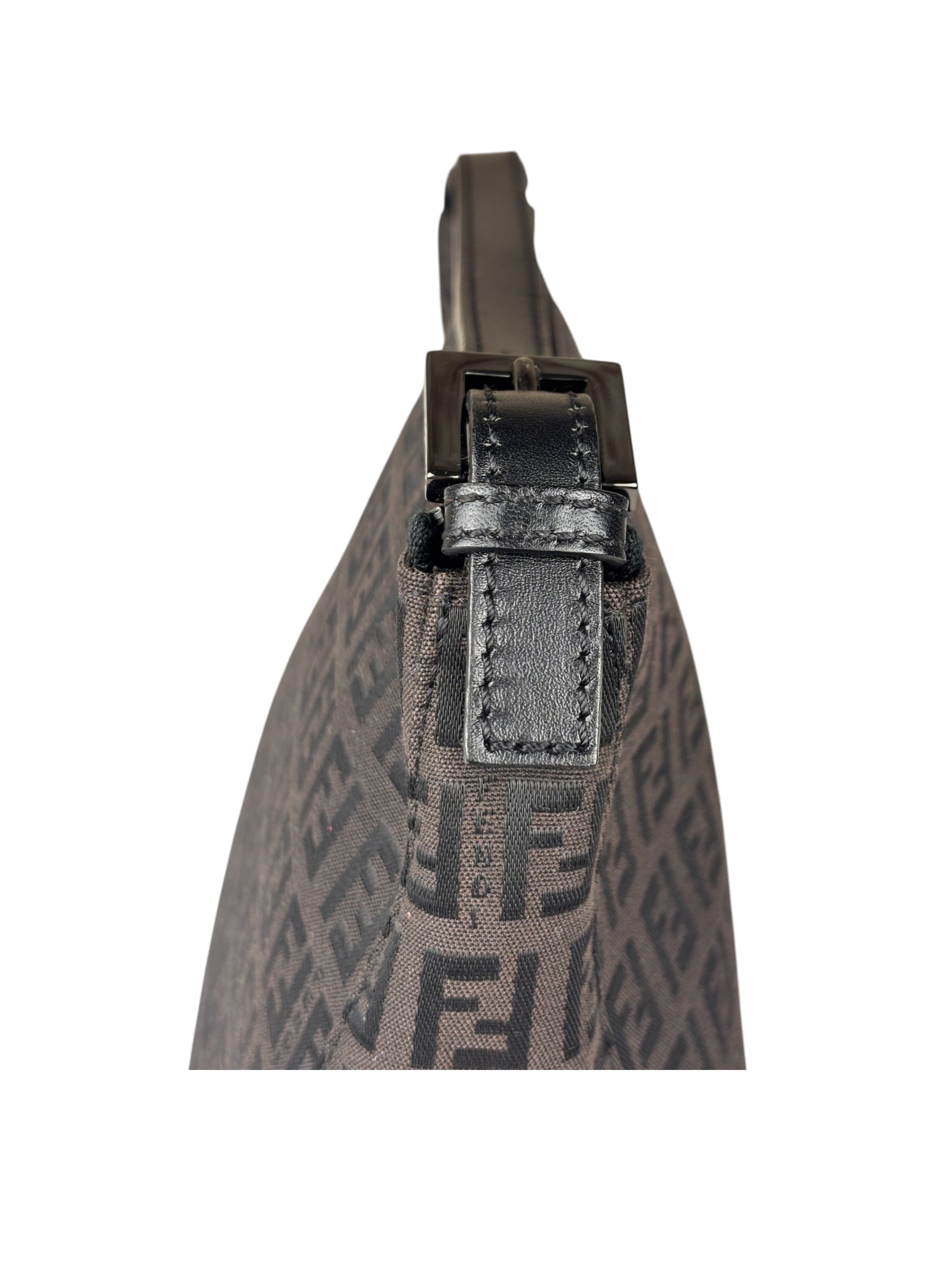 Fendi Vintage Black Zucchino Mini Oyster Pochette