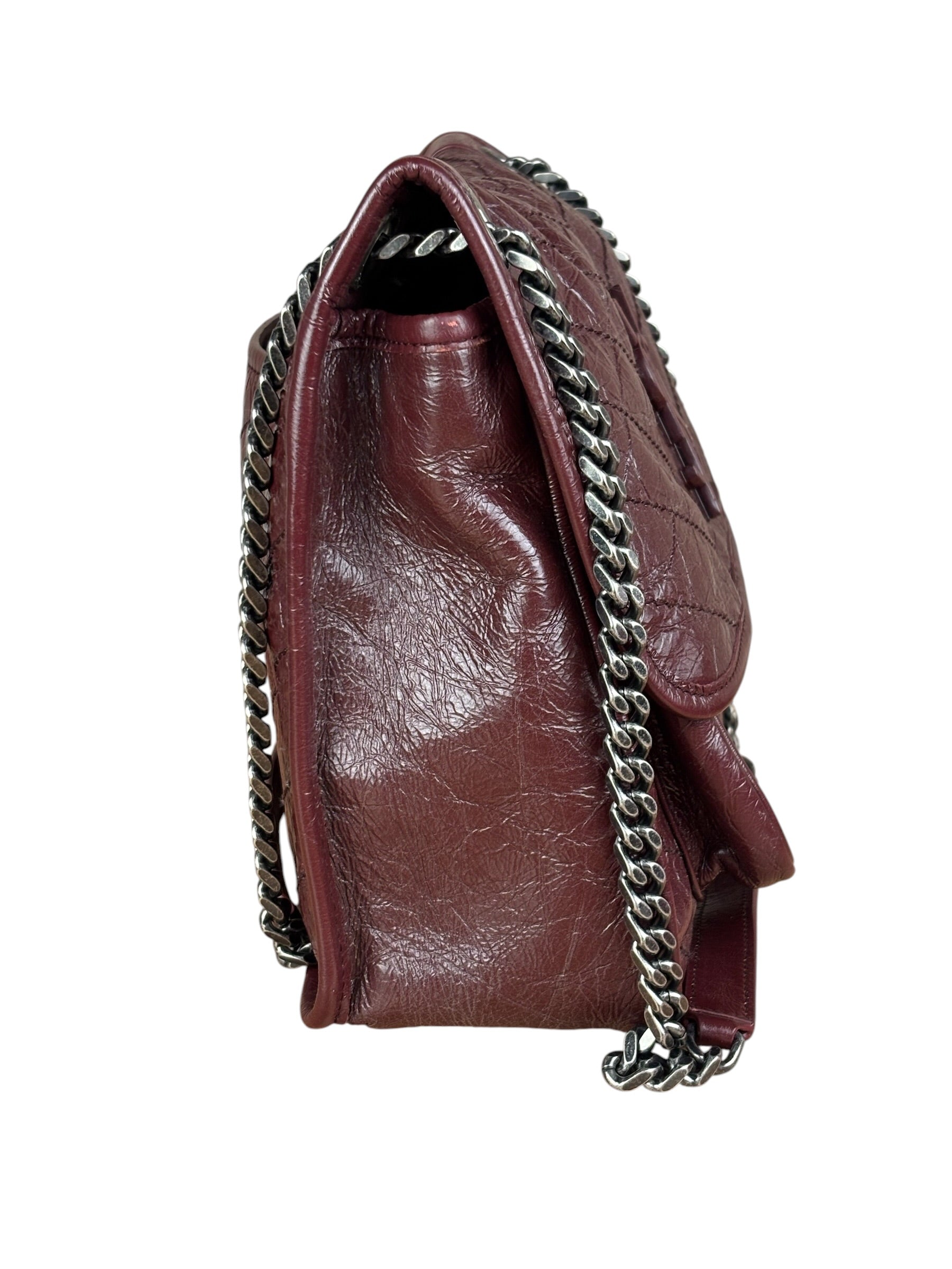 YSL Maroon Leather M Niki Shoulder Bag