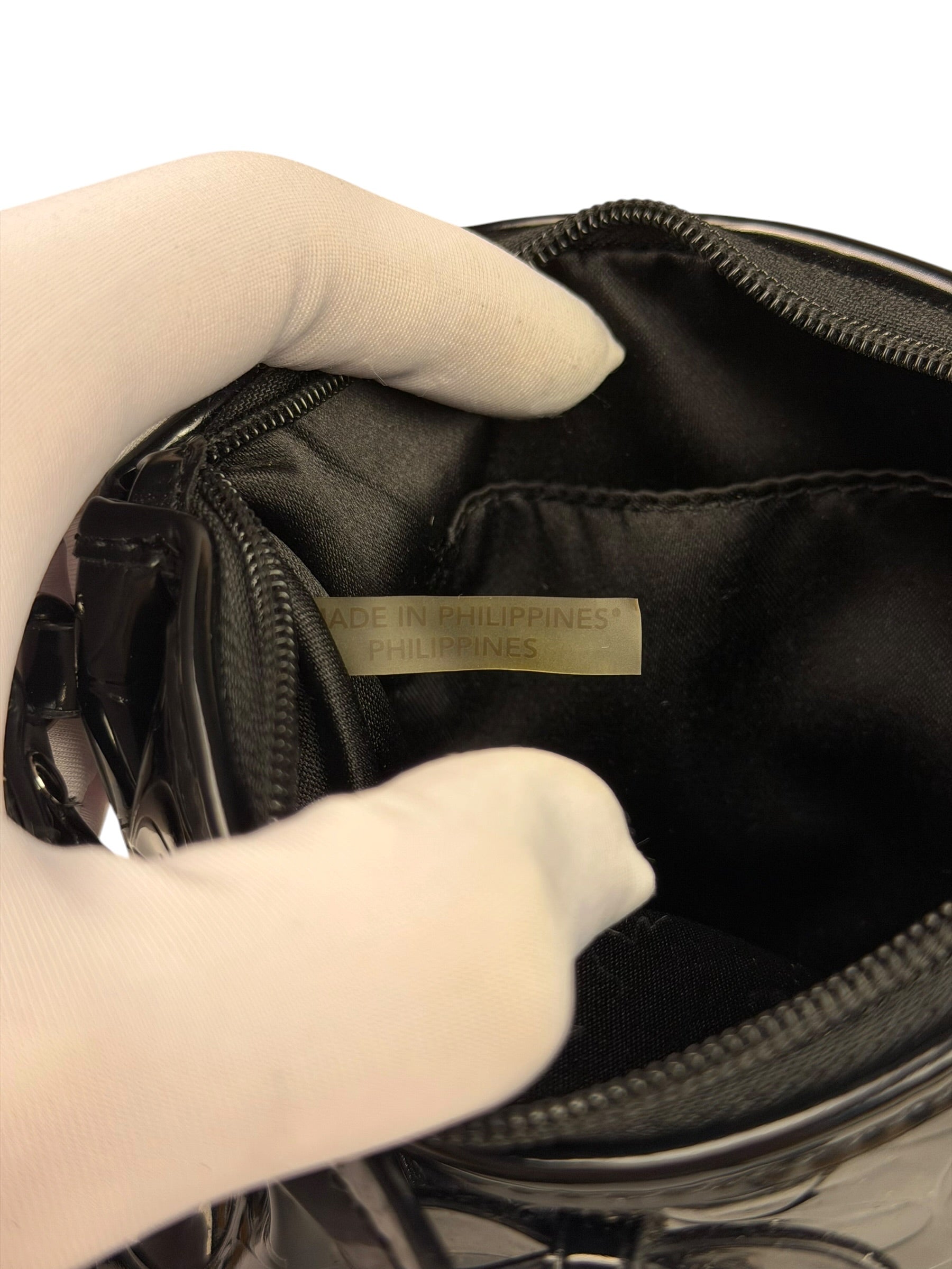 Coach Black Patent Leather Heart & Bow Wristlet