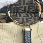 Fendi Off-White Grained Leather Spy Shoulder Bag