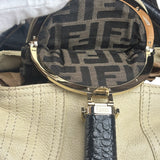Fendi Off-White Grained Leather Spy Shoulder Bag