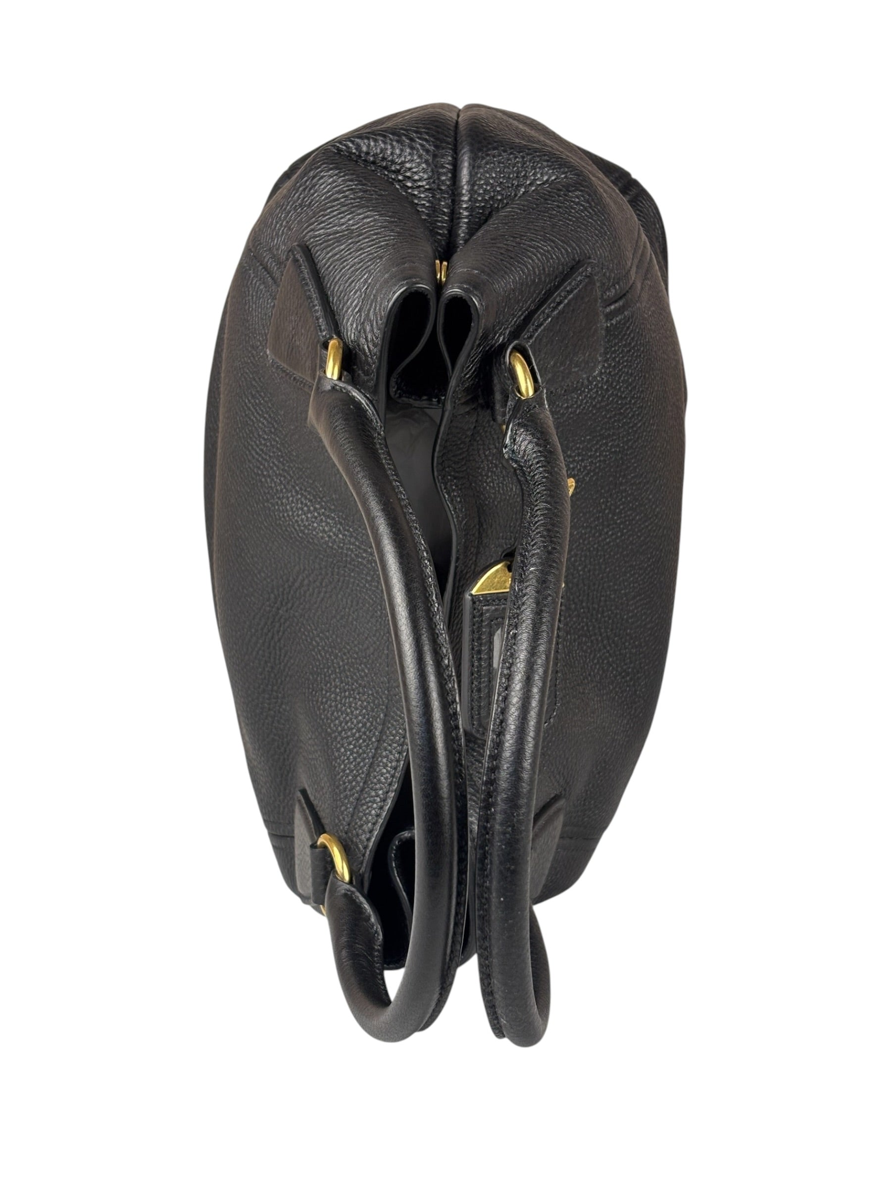 Prada Black Leather Vitello Daino 2Way Handbag