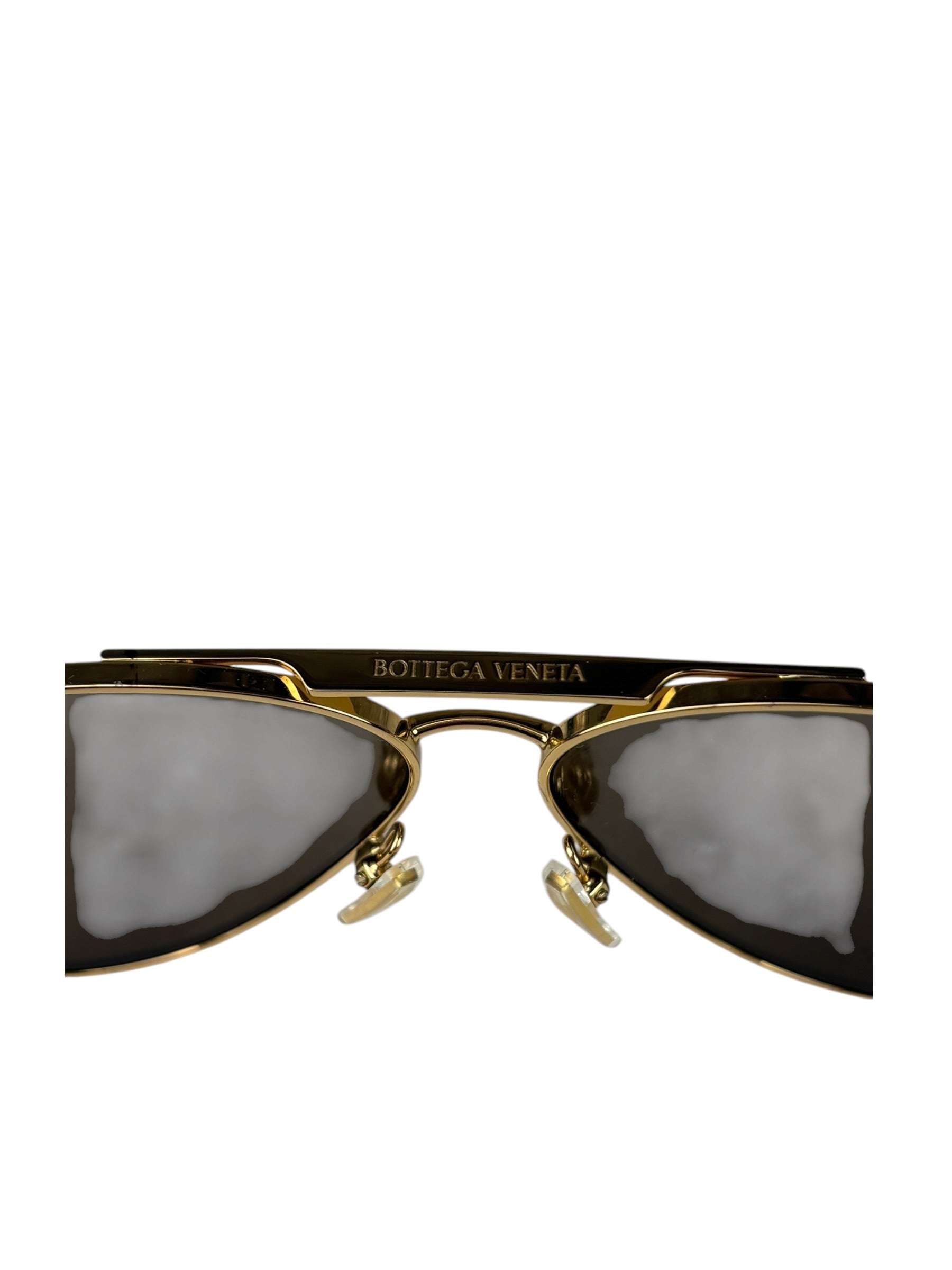 Bottega Veneta BV1305S Shiny Gold Pilot Sunglasses