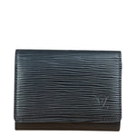 Louis Vuitton Blacl Leather Epi Flap Card Holder/Wallet