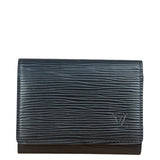 Louis Vuitton Blacl Leather Epi Flap Card Holder/Wallet