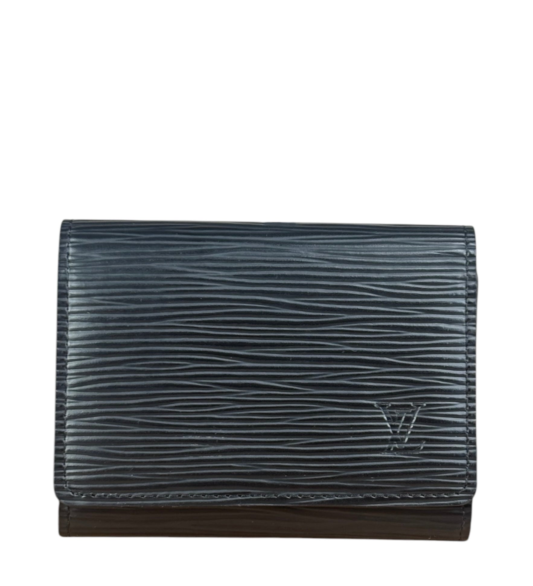 Louis Vuitton Black Leather Epi Flap Card Holder/Wallet