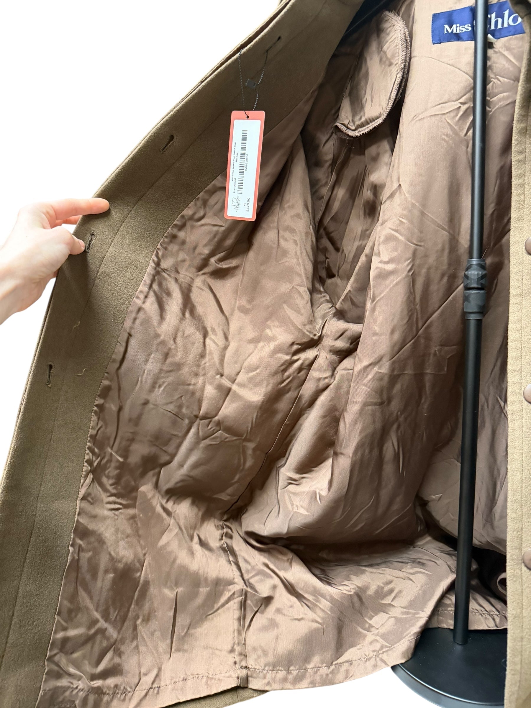 Miss Chloé Brown Wool Trench Coat