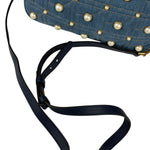 Gucci Blue Denim GG Marmont Pearl Camera Bag