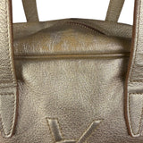 Yves Saint Laurent Gold Leather Embossed YSL Logo Handbag