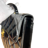 Chanel CC Black Patent Quilted Flap Briefcase Handbag '95