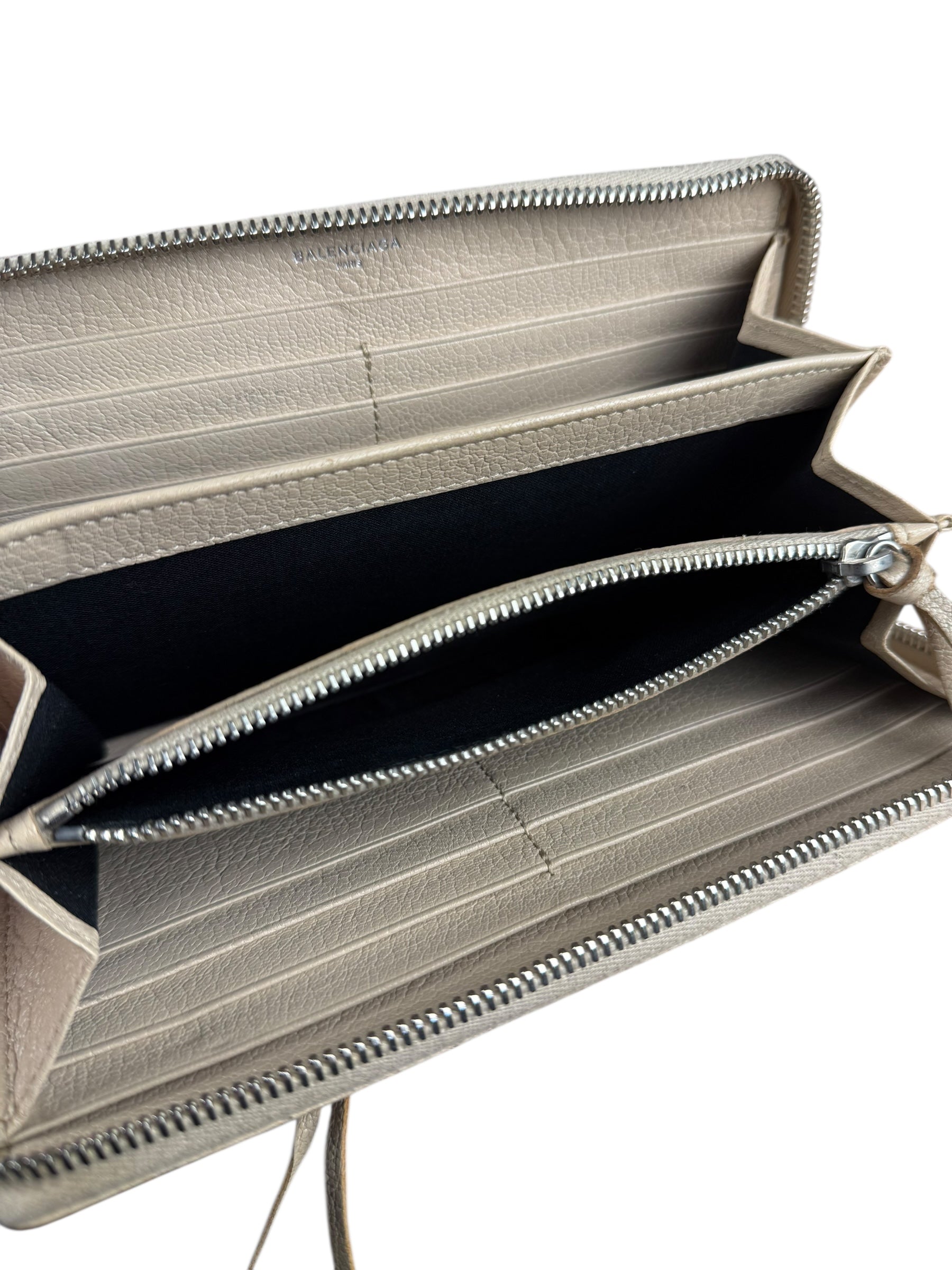 Balenciaga Beige Moto Zippy Wallet