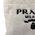 Prada White Terry Cloth Spugna Tote Bag