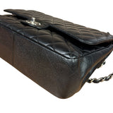 Chanel Black Caviar Quilted Leather Classic Jumbo Double Flap Bag 2011